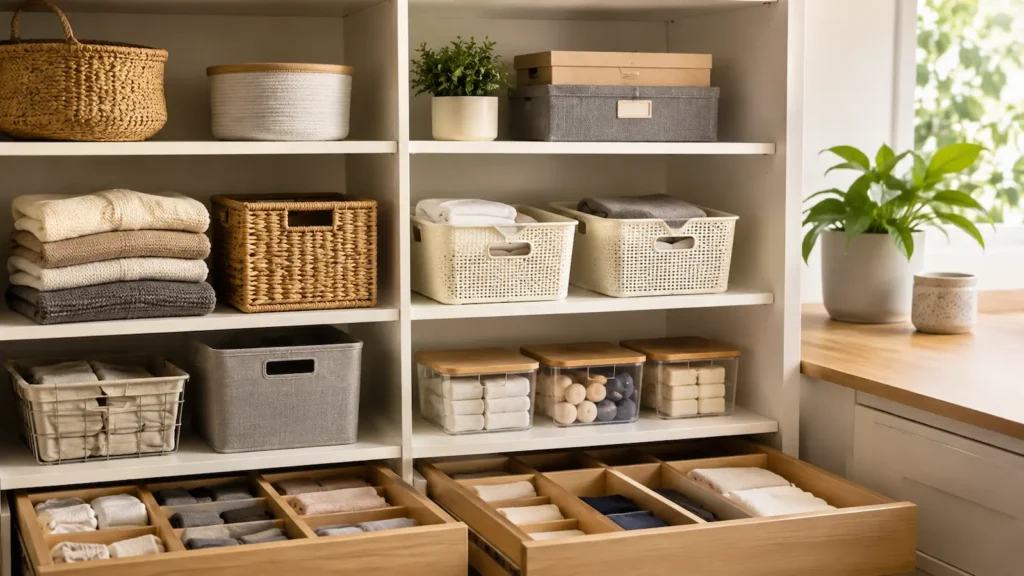 Estanterías y cajas organizadoras para el hogar