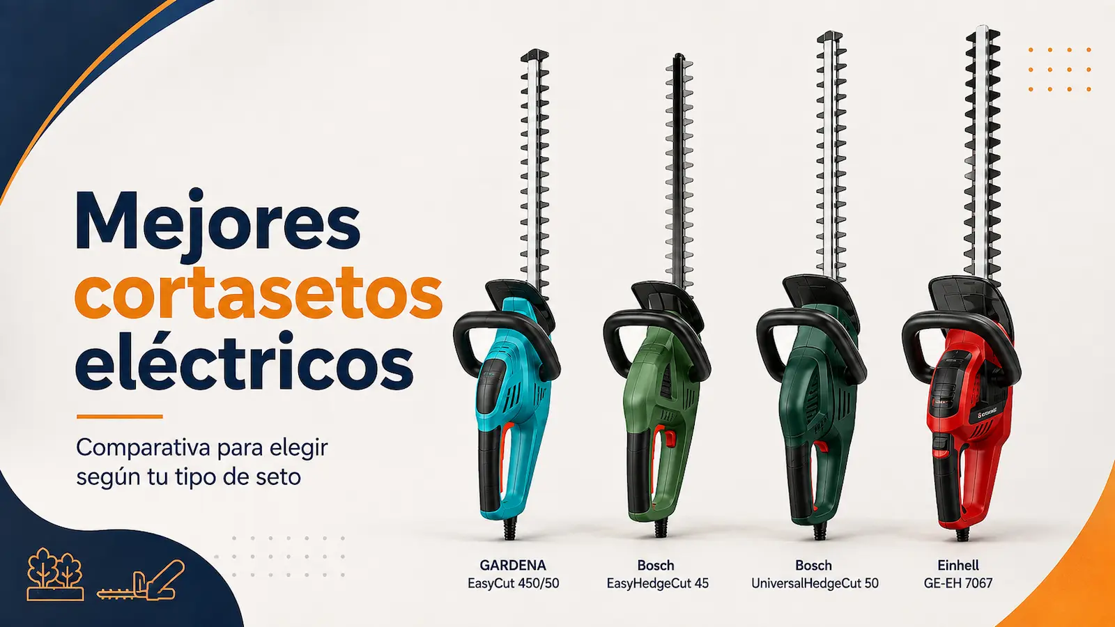 Mejores cortasetos eléctricos con cable: comparativa de 4 modelos para jardín